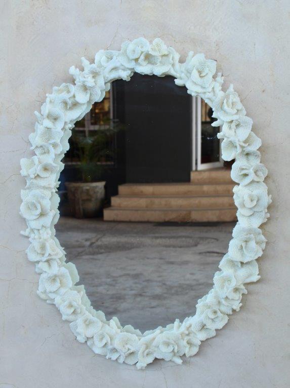 Oval Artificial Coral Mirror